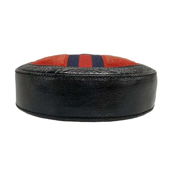 Auth GUCCI Ophidia 550618 Red Black Navy Suede Leather Shoulder Bag - Picture 5 of 16